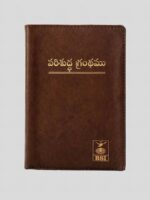 BSI Telugu Bible Semi Compact PU Gilt CTI Zip Brown