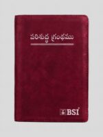 BSI Telugu Bible Semi Compact Velvet Gilt CTI Zip Maroon